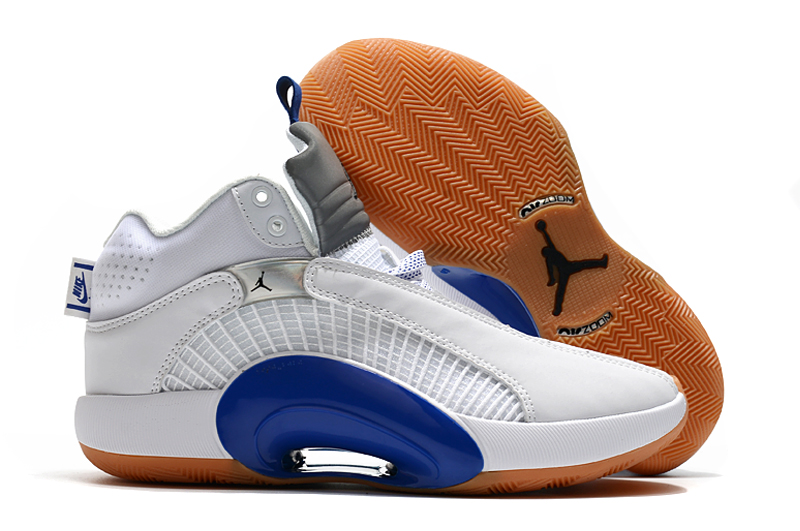 2020 Air Jordan 35 White Blue Gum Sole Shoes - Click Image to Close